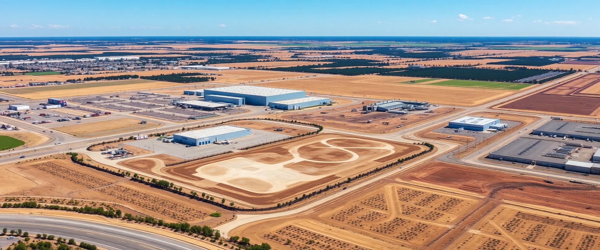 Aerial of large commercial site